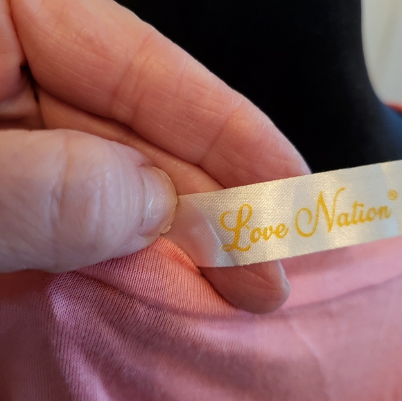 4/$19 Blessed Tie Front NWT Pink Love Nation Graphic Tee with Key Necklace - Picture 7 of 7